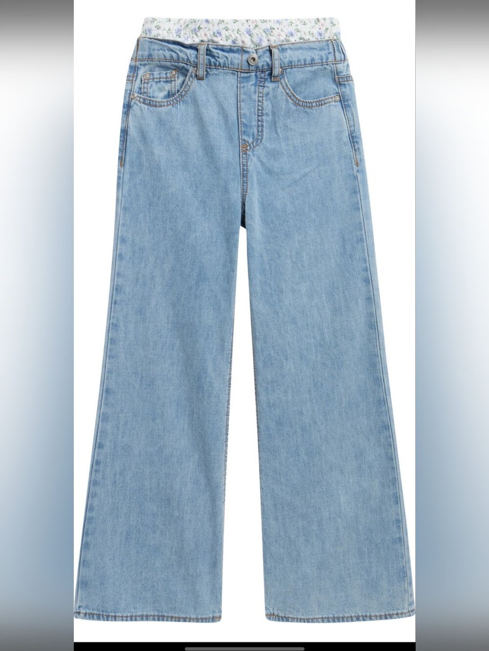 Tractr Light Blue Wide-Leg Kids Jeans
